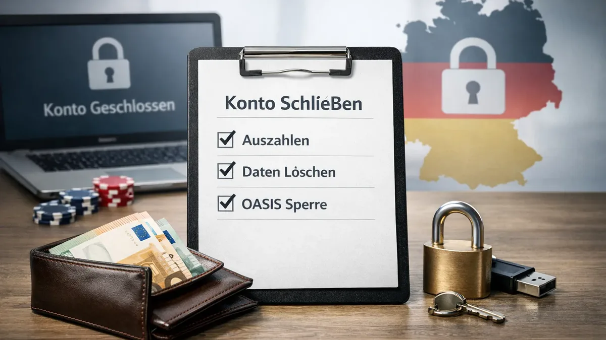 Spielkonto schließen: Restguthaben, Daten und OASIS